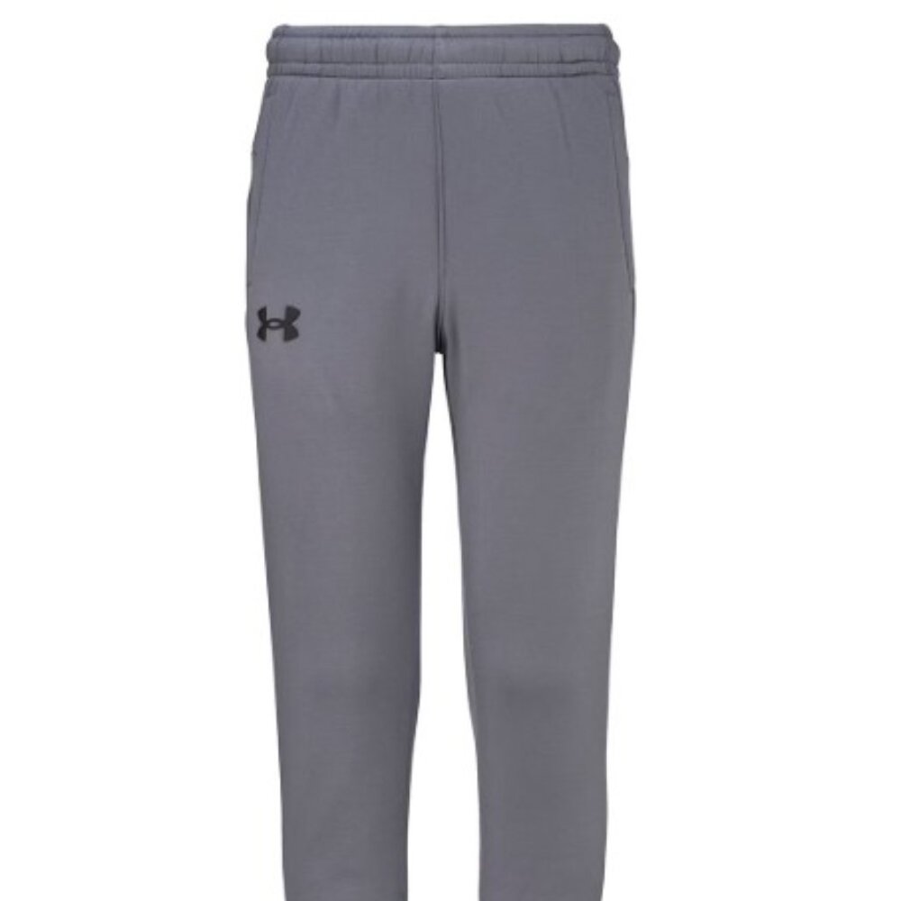 NWT Under Armour Boys Athletic fit Fleece Joggers Dark Grey Sized Youth Medium